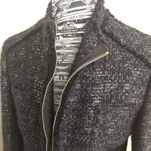 Ella Luna black and gold boucle wool jacket sz L